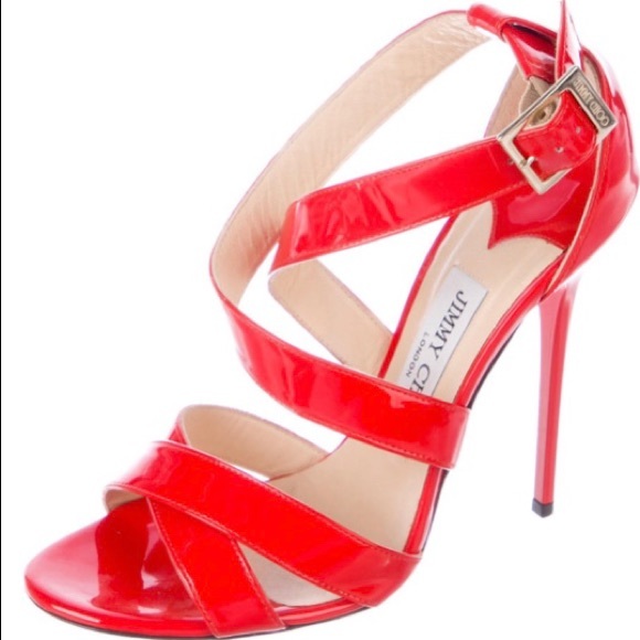 Jimmy Choo red sandals, size 36.5/ 6.5 - Picture 2 of 5